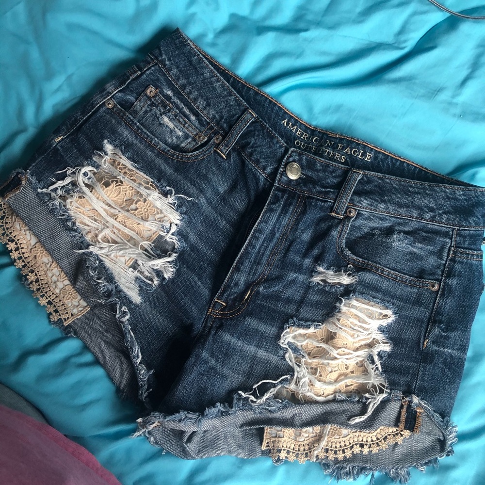 American Eagle high rise festival denim short
